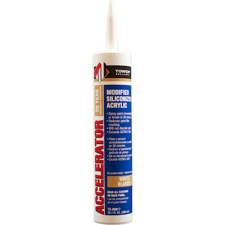 Tower Sealants Tower Sealants Accelerator White Modified Siliconized Acrylic Sealant 10.1 oz TS-00017